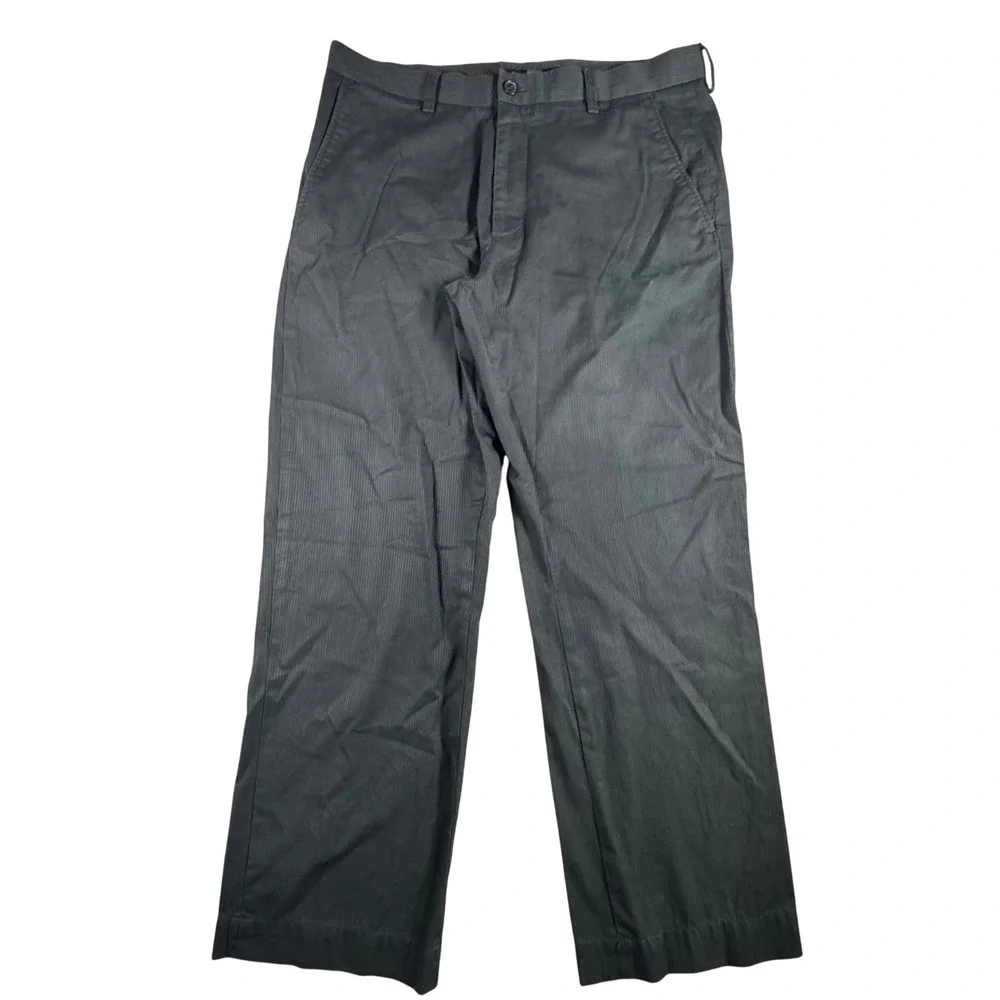 Banana Republic Pinstripe Trousers Mens 35x30 Charcoal Gray Excellent Straight